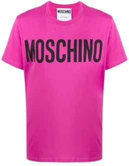 Moschino Lila Katoenen T-Shirt voor Heren Moschino , Purple , Heren - S