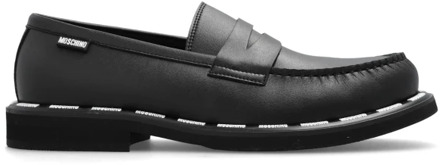 Moschino Loafers met logo Moschino , Black , Heren - 43 Eu,42 EU