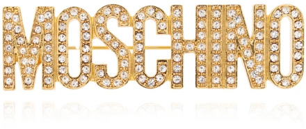 Moschino Logo broche Moschino , Yellow , Dames - ONE Size
