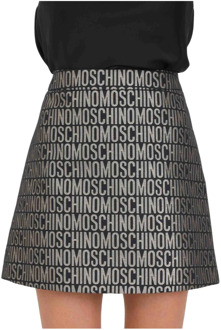 Moschino Logo Print Trapezium Rok voor Dames Moschino , Multicolor , Dames - S,Xs