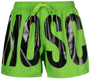 Moschino Logo-Print Zwemshorts voor Mannen Moschino , Green , Heren - L,M,S