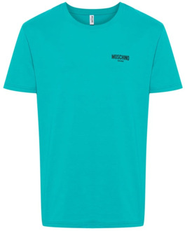 Moschino Logo T-shirt in Lichtblauw Moschino , Blue , Heren - M,S