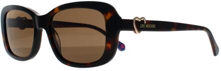 Moschino Love Moschino Rechthoek Dames Havana Bruin MOL060/S - maat