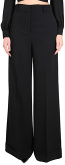 Moschino Luxe wijde broek met hoge taille Moschino , Black , Dames - M,S