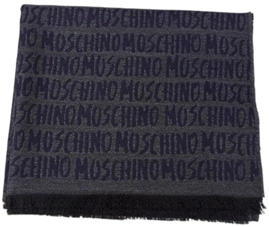 Moschino Luxe Winter Sjaal voor Heren Moschino , Black , Heren - ONE Size