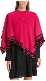Moschino Luxe Wolblend Cape Jas Moschino , Pink , Dames - ONE Size