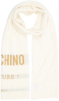 Moschino Luxe Wollen Sjaal Moschino , White , Dames - ONE Size