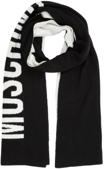 Moschino Luxe wollen sjaal voor heren Moschino , Black , Heren - ONE Size