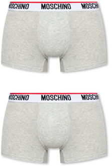 Moschino Merk boxers 2-pack Moschino , Gray , Heren - 2Xl,Xl,L,M,S,Xs