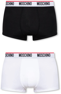 Moschino Merk boxershorts 2-pack Moschino , Black , Heren - 2Xl,Xl,L,M,S,Xs