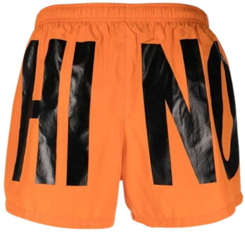Moschino merklogo oranje korte zwemshort - L