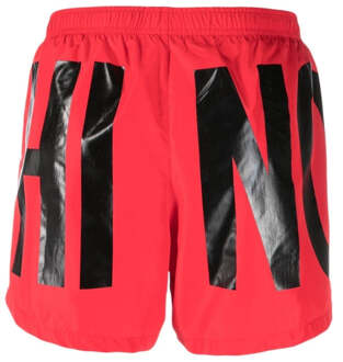 Moschino merkprint logo rode korte zwemshort Rood - XL