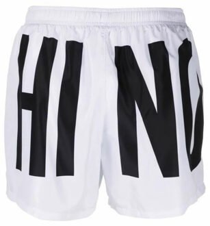 Moschino merkprint logo witte korte zwemshort - XS