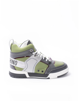 Moschino Militair Groene Hoge Sneakers Moschino , Multicolor , Heren - 40 EU