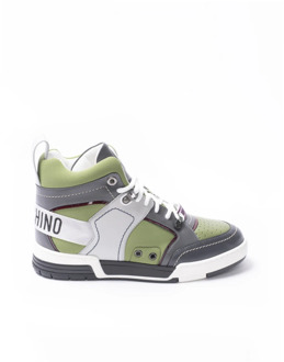 Moschino Militair Groene Hoge Sneakers Moschino , Multicolor , Heren - 46 Eu,40 Eu,41 Eu,43 EU