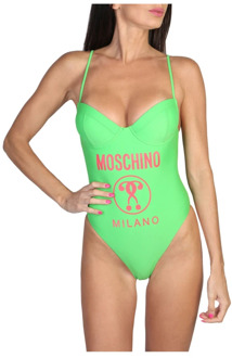Moschino Monochrome Badpak voor Dames Moschino , Green , Dames - L,M
