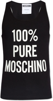 Moschino Mouwloos T-shirt Moschino , Black , Heren - 2Xl,Xl,L,M,S