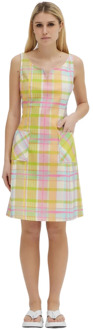 Moschino Mouwloze katoenen jurk met geometrische print Moschino , Multicolor , Dames - L