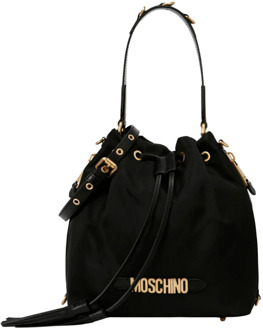 Moschino Nero Ss23 Dames Bucket Tas Moschino , Black , Dames - ONE Size