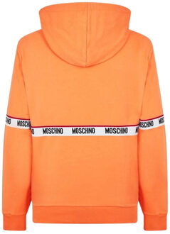 Moschino Oranje hoodie met getapete borst van Moschino