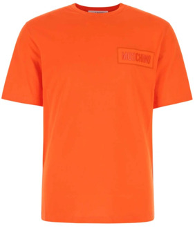 Moschino Oranje Katoenen T-shirt Moschino , Orange , Heren