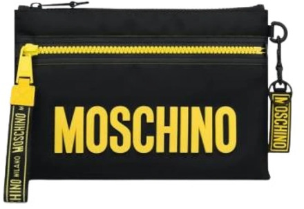 Moschino Portemonnee/Kaarthouder van gerecycled nylon Moschino , Black , Heren - ONE Size
