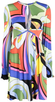 Moschino Prachtige Jurk met Diepe Halslijn Moschino , Multicolor , Dames - S,Xs,2Xs