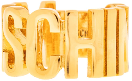 Moschino Ring met logo Moschino , Yellow , Dames