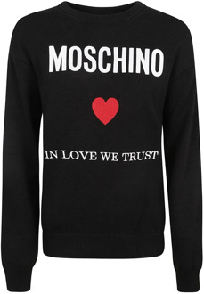 Moschino Round-neck Knitwear Moschino , Black , Dames - L,M,S