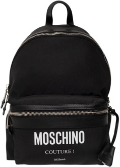 Moschino Rugzak met logo Moschino , Black , Heren - ONE Size