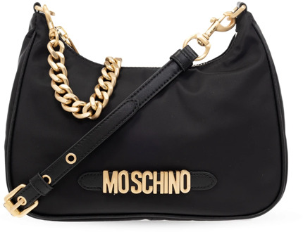 Moschino Schoudertas met logo Moschino , Black , Dames - ONE Size