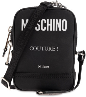 Moschino Schoudertas met logo Moschino , Black , Heren - ONE Size