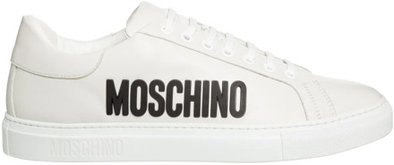 Moschino Serena Leren Sneakers Moschino , White , Heren - 40 EU
