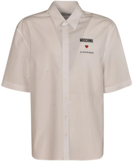 Moschino Short Sleeve Shirts Moschino , White , Heren - 2Xl,Xl,L