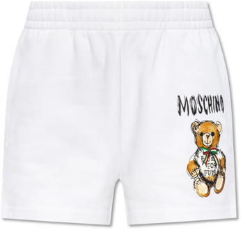 Moschino Shorts met logo Moschino , White , Dames - M,S,Xs