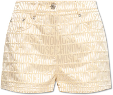 Moschino Shorts met monogram Moschino , Beige , Dames - 2XS