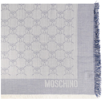Moschino Sjaal met monogram Moschino , Gray , Unisex - ONE Size