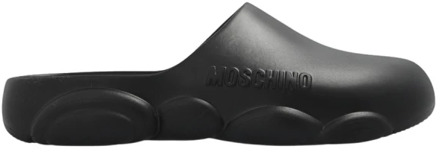 Moschino Slippers met logo Moschino , Black , Heren - 41 Eu,39 EU