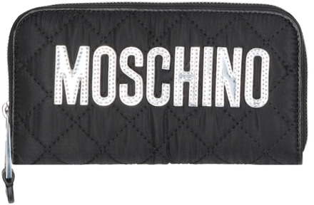 Moschino Stijlvolle Gewatteerde Portemonnee/Pashouder Moschino , Black , Dames - ONE Size