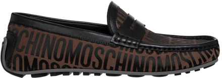 Moschino Stijlvolle Logo Loafers voor Heren Moschino , Brown , Heren - 42 EU