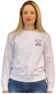 Moschino Stijlvolle Sweatshirt voor Trendy Look Moschino , White , Dames - M,S,Xs