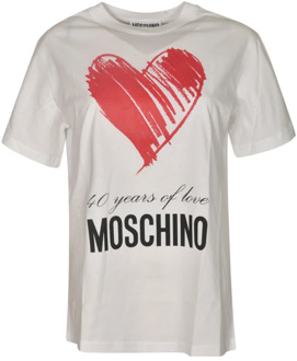 Moschino Stijlvolle T-shirts en Polos Moschino , White , Dames - M,S,Xs
