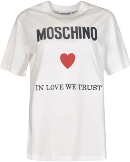 Moschino Stijlvolle T-shirts en Polos Moschino , White , Dames - Xl,S,Xs