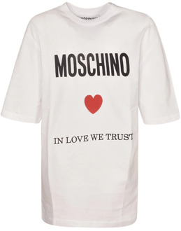 Moschino Stijlvolle T-shirts en Polos Moschino , White , Heren - 2Xl,Xl,L,M