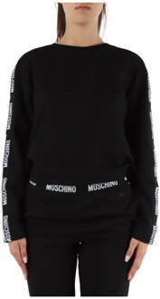 Moschino Stretch Katoenen Sweatshirt met Logoprint Moschino , Black , Dames - L,M,S,Xs