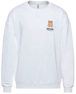 Moschino Suddenra Logo Teddybeer Sweatshirt Moschino , White , Heren - L,M