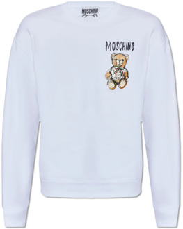 Moschino Sweatshirt met logo Moschino , White , Heren - 2Xl,Xl,L,M