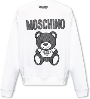 Moschino Sweatshirt met logo Moschino , White , Heren - Xl,L,M