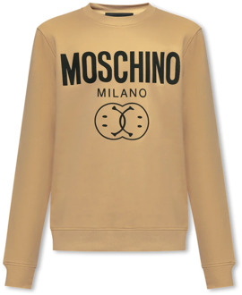 Moschino Sweatshirt met logo-opdruk Moschino , Beige , Heren - Xl,L,M,S
