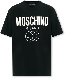 Moschino T-shirt met logo Moschino , Black , Heren - Xl,L,M,S